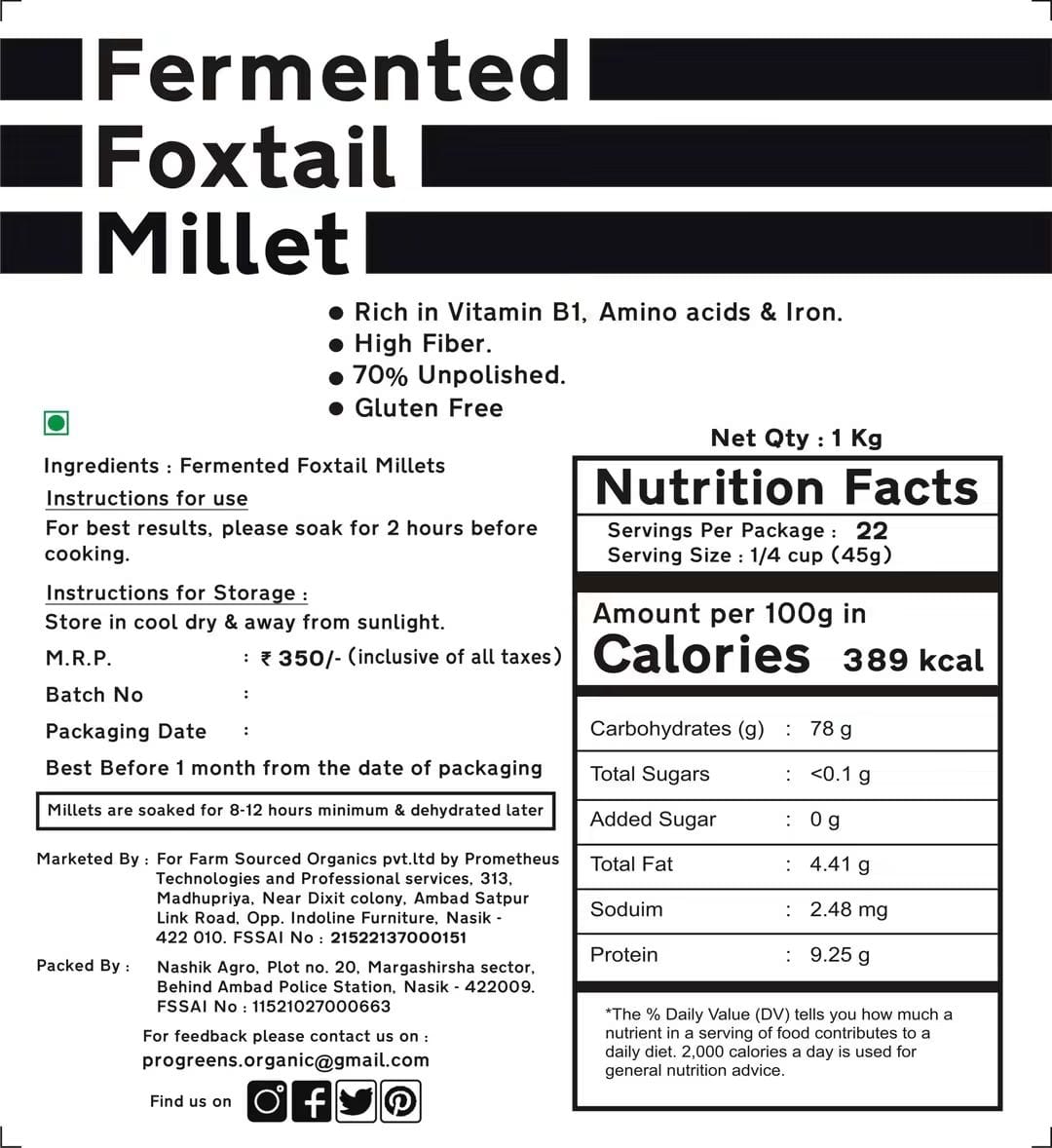 Fermented Foxtail Millet Grain